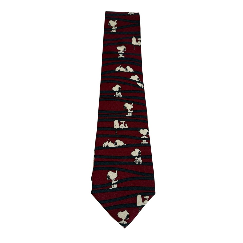 Peanuts Men's Burgundy Blue Tie
